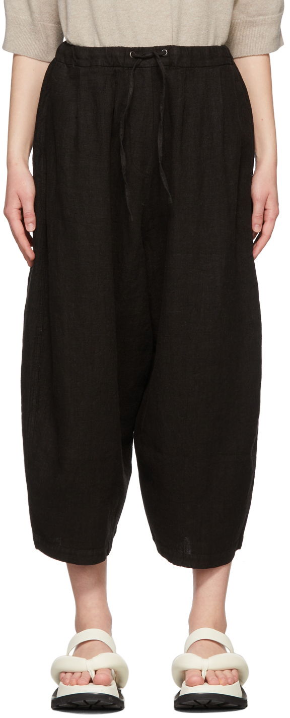 CORDERA Black Maxi Linen Trousers