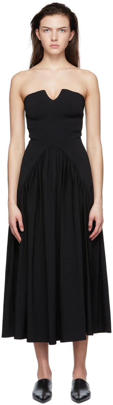 KHAITE Black 'The Gianna' Midi Dress