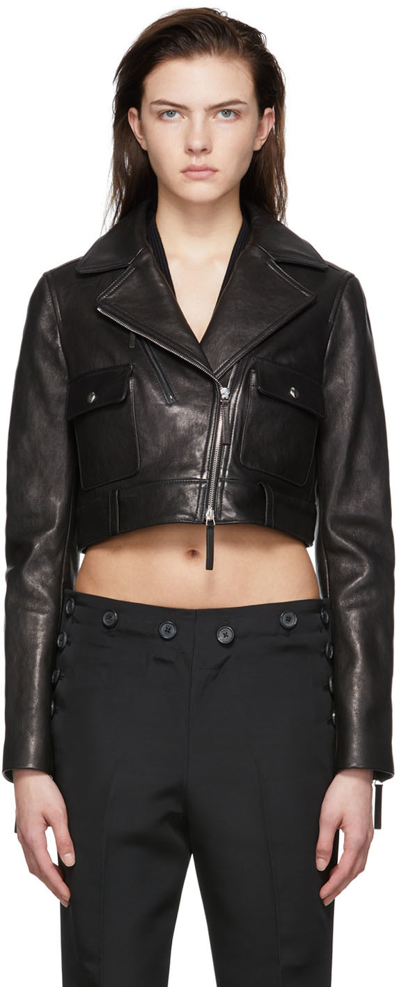 KHAITE Black Leather Jacket