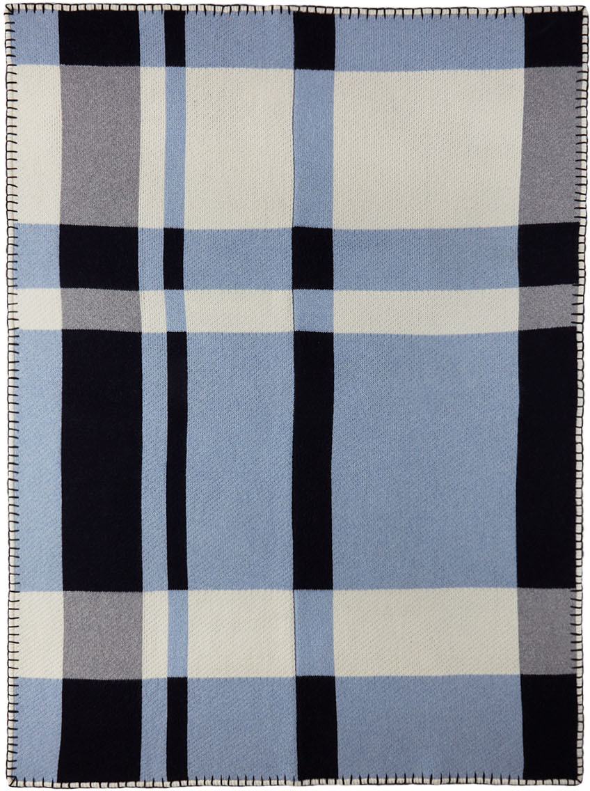 Khaite Blue Cashmere Essex Blanket In 355 Sky Blue Multi