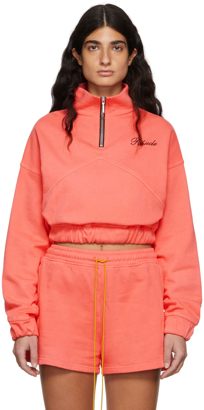 quarter zip sweatshirt pink