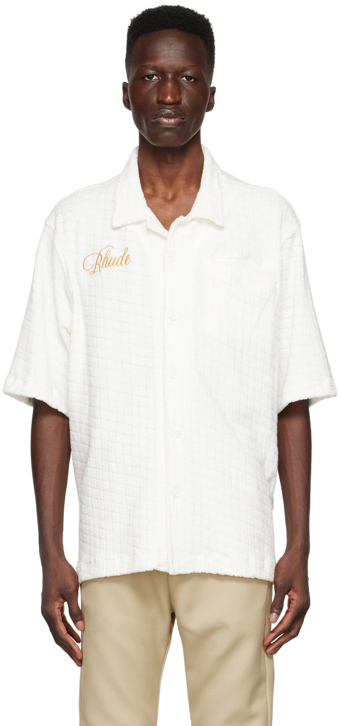 Rhude White Cotton Short Sleeve Shirt
