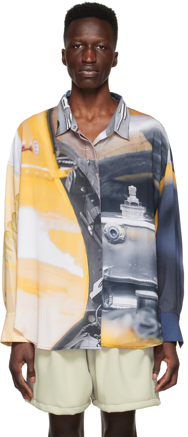 Rhude SSENSE Exclusive Grey Polyester Shirt
