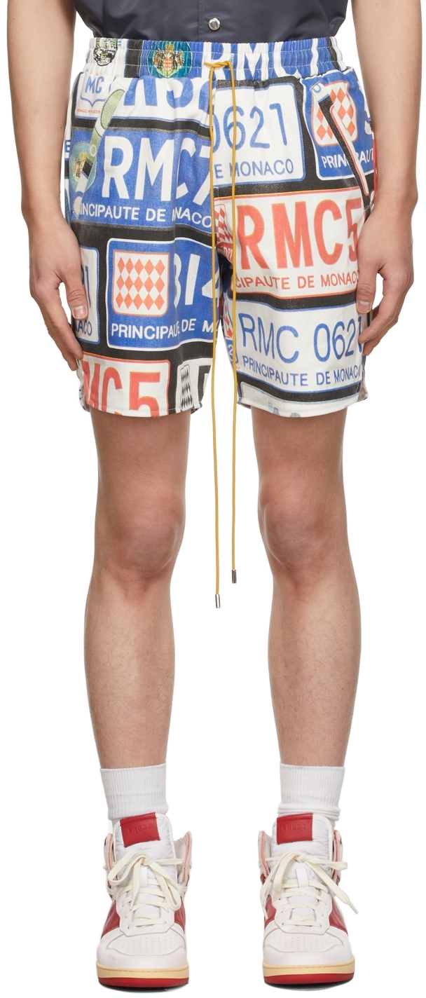Rhude SSENSE Exclusive Multicolor License Plate Shorts