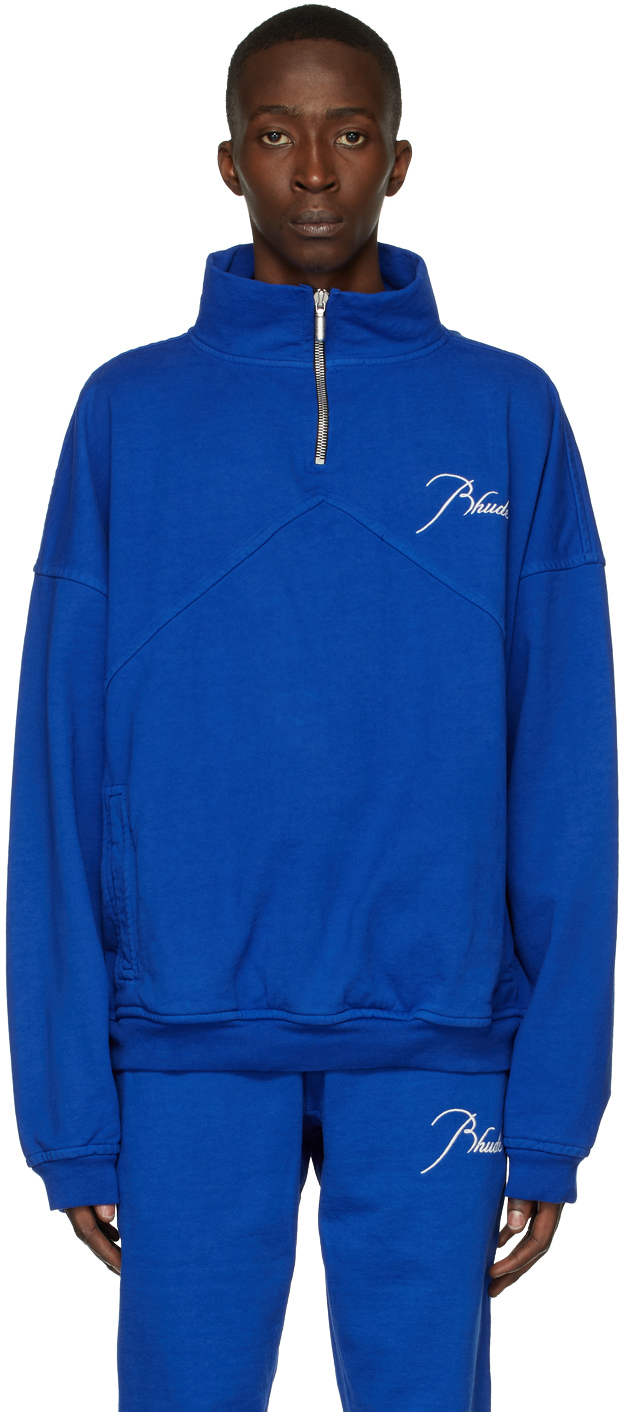 Rhude Blue Quarter-Zip Sweatshirt