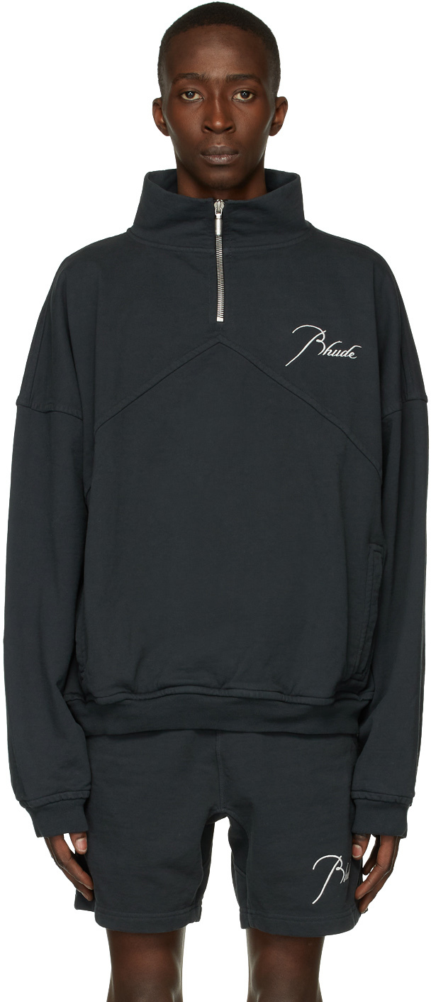 Rhude Black Quarter Zip Sweater
