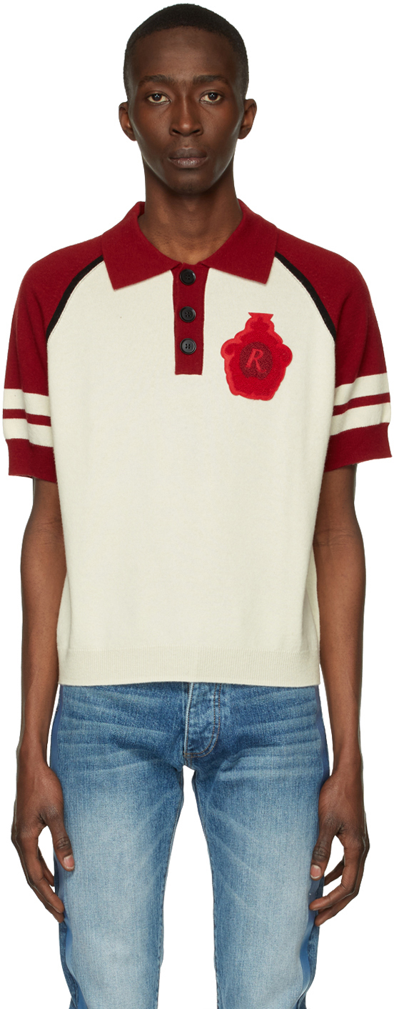Rhude Off-White & Red Classic Polo