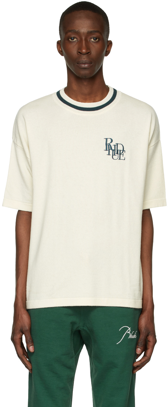 Rhude Off-White Knit Mock T-Shirt