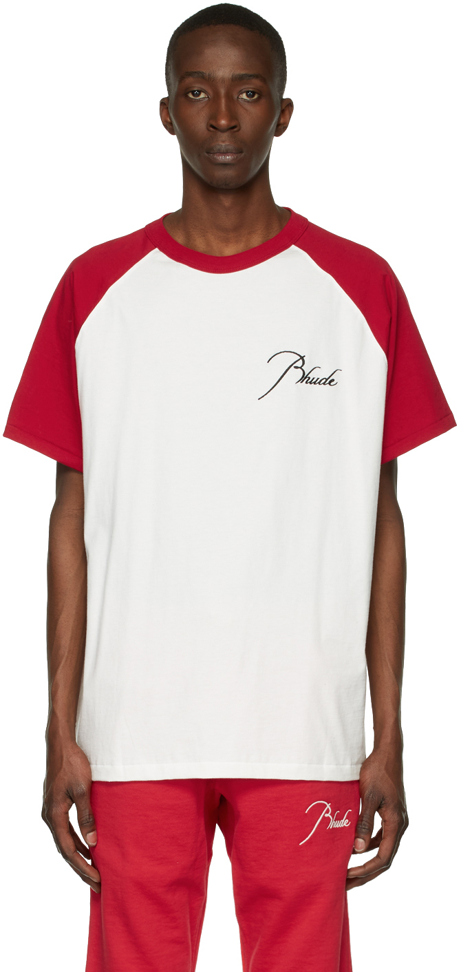 Rhude Red & White Raglan T-Shirt