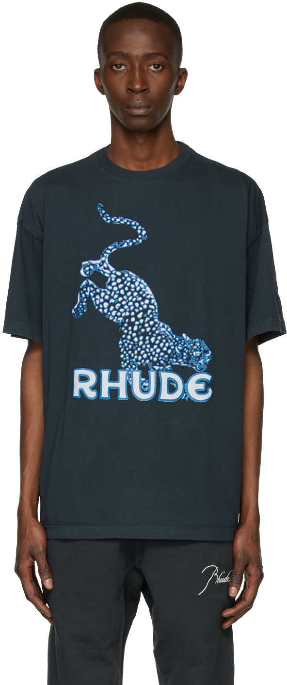 Rhude SSENSE Exclusive Black Leopard T-Shirt