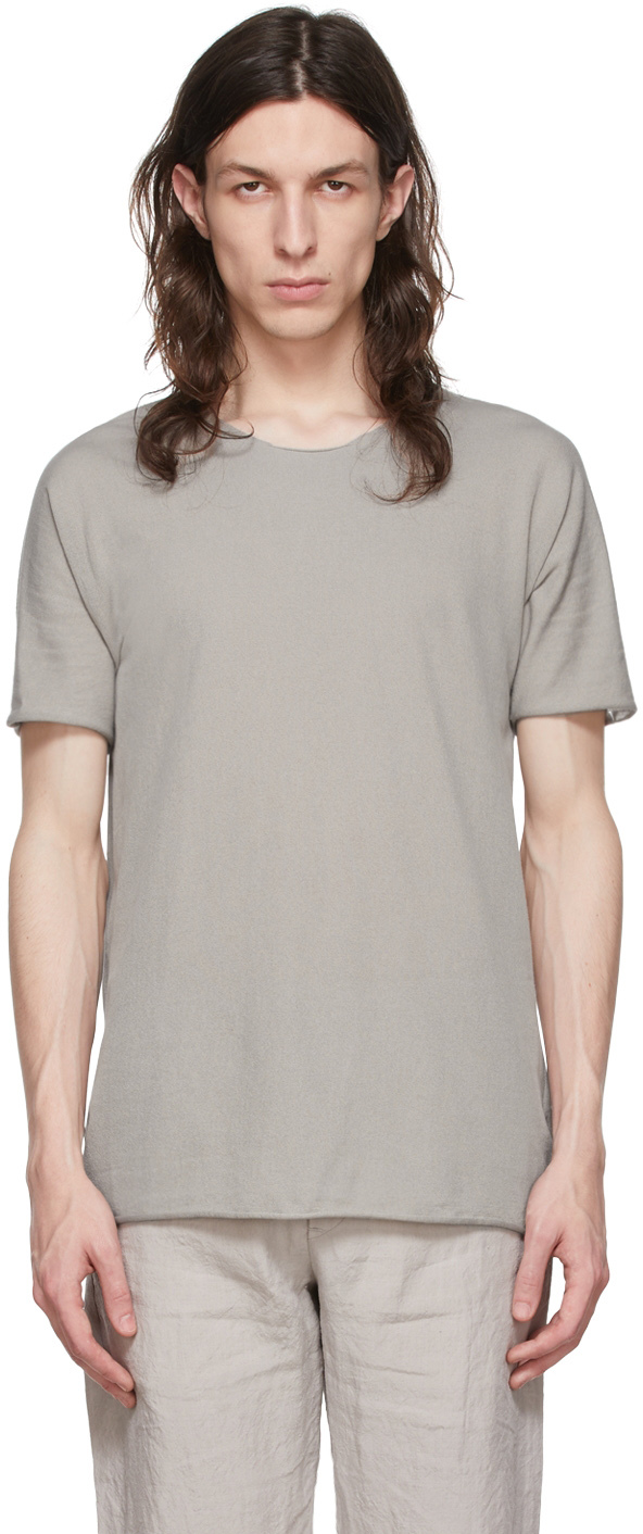 Label Under Construction Grey Cotton T-Shirt