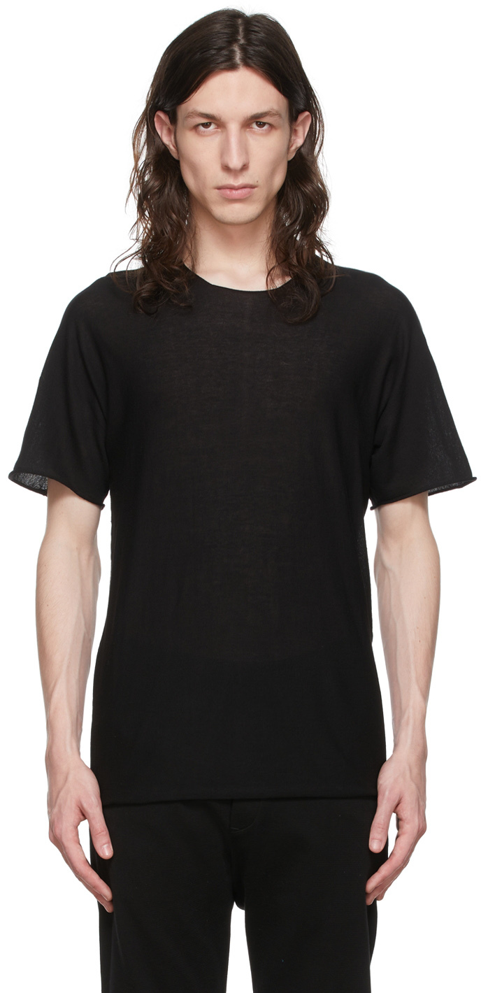 Label Under Construction Black Cotton T-Shirt