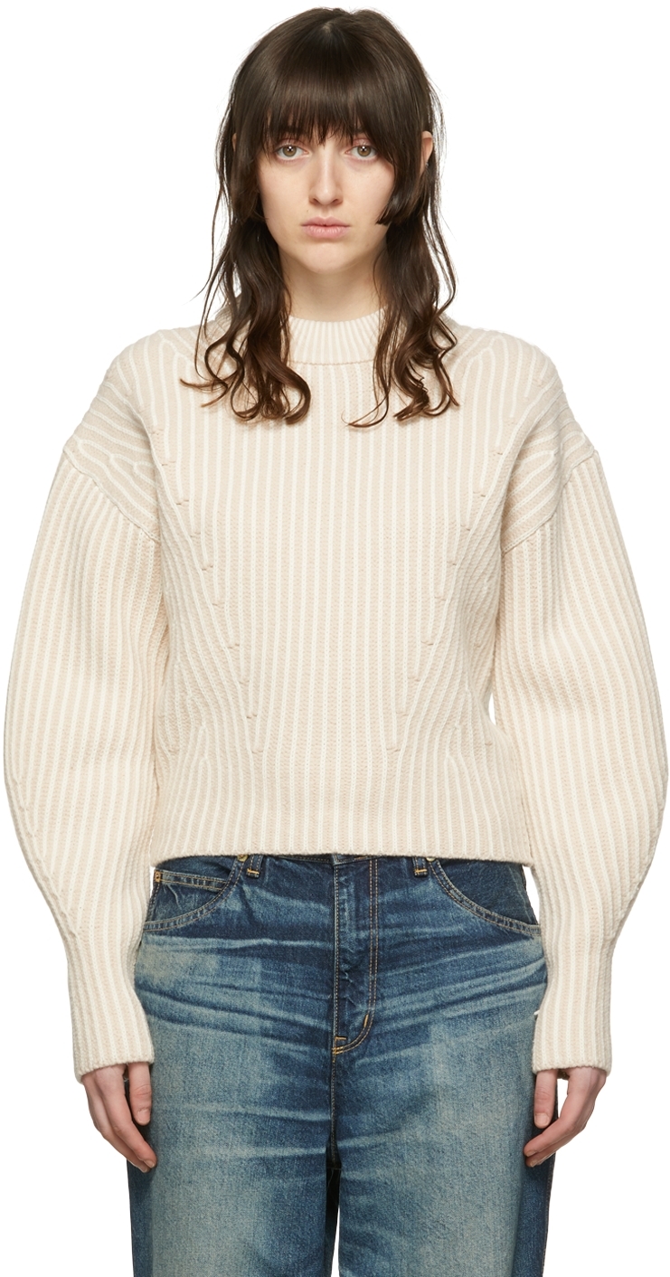 Natural JOSEPH Wool Merinos Ribbed-knit Cardigan in Beige Womens Jumpers and knitwear JOSEPH Jumpers and knitwear 