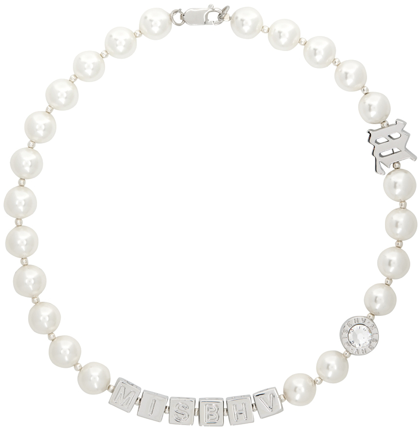 Misbhv White & Silver Ny Beaded Necklace In Weiss