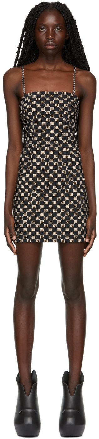 MISBHV monogram-print Fitted Dress - Black