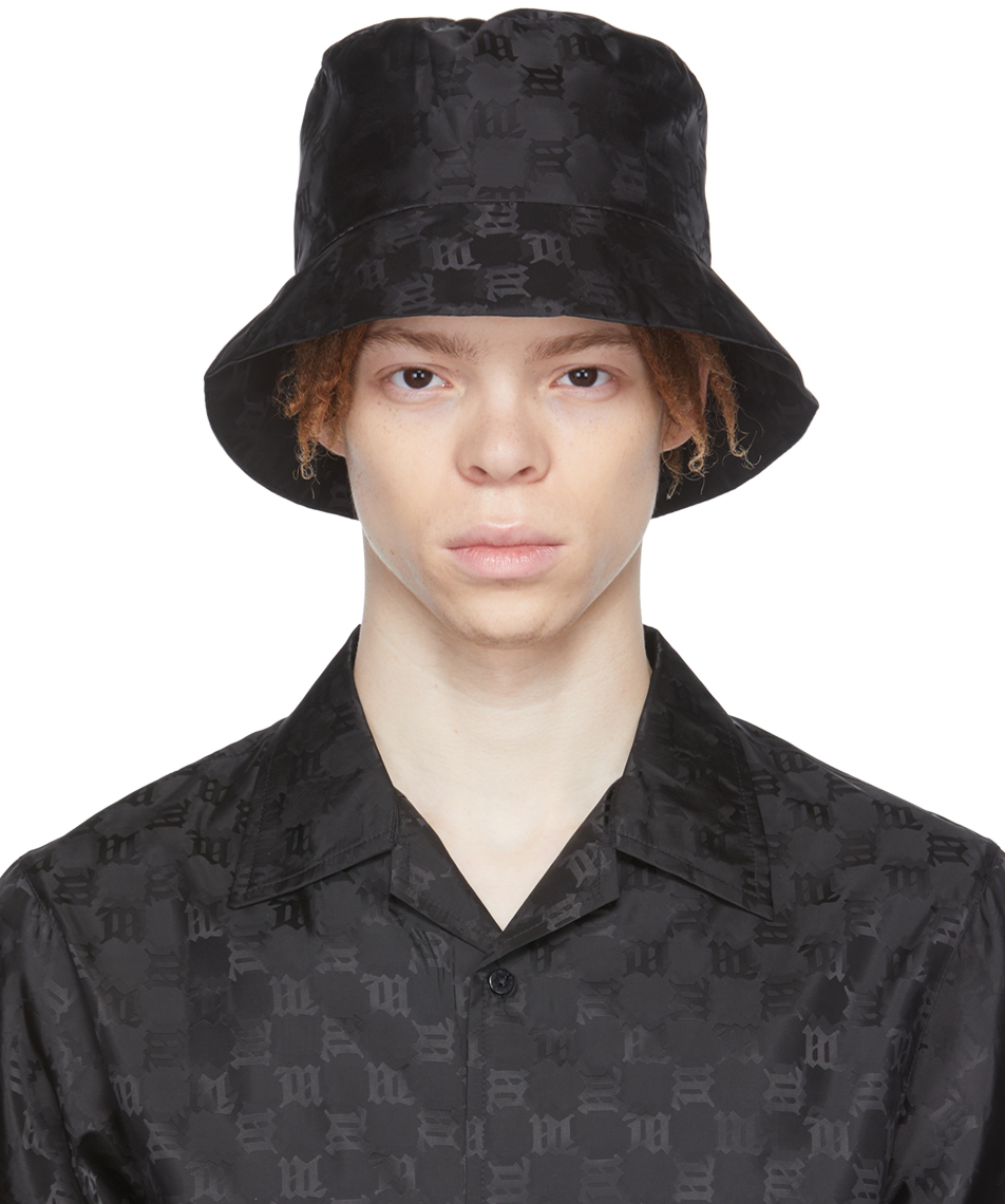 Misbhv Black Monogram Bucket Hat
