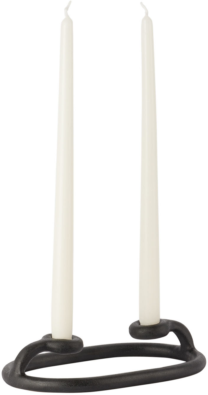 Sin Black Duo Candle Holder In Black