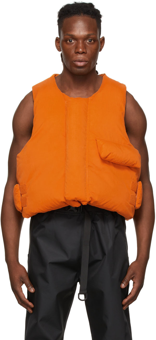 Orange Down Pillow Vest
