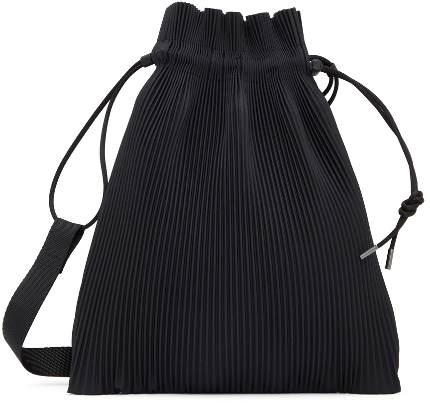 Pleats Please Issey Miyake Leather-Trimmed Plisse Shoulder Bag - Black  Shoulder Bags, Handbags - PLT31173