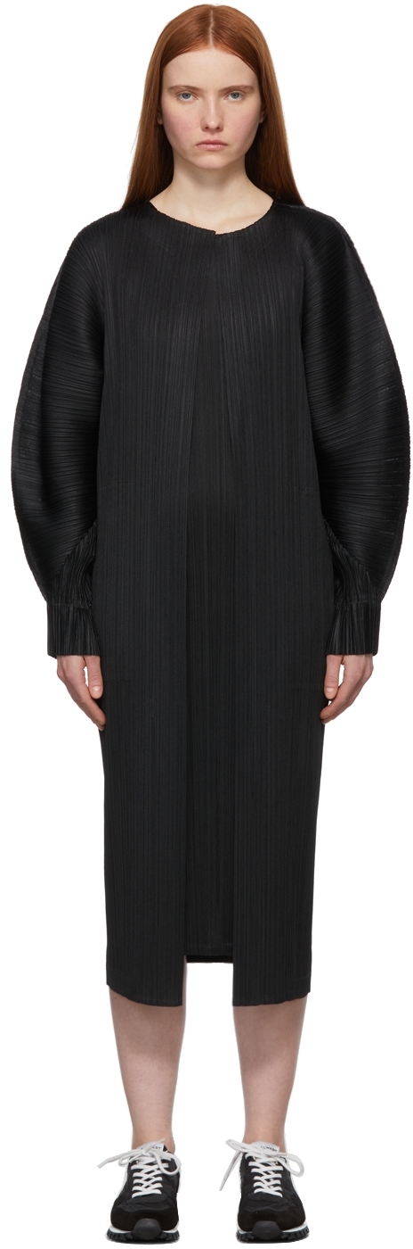 Pleats Please Issey Miyake Black Monthly Colors January Coat