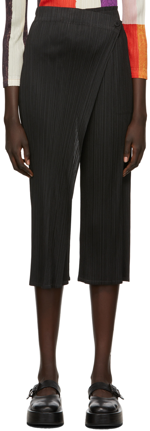 Pleats Please Issey Miyake Black Monthly Colors October Trousers