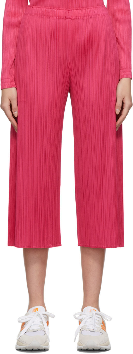 Pleats Please Issey Miyake Pink Monthly Colors December Wide Trousers