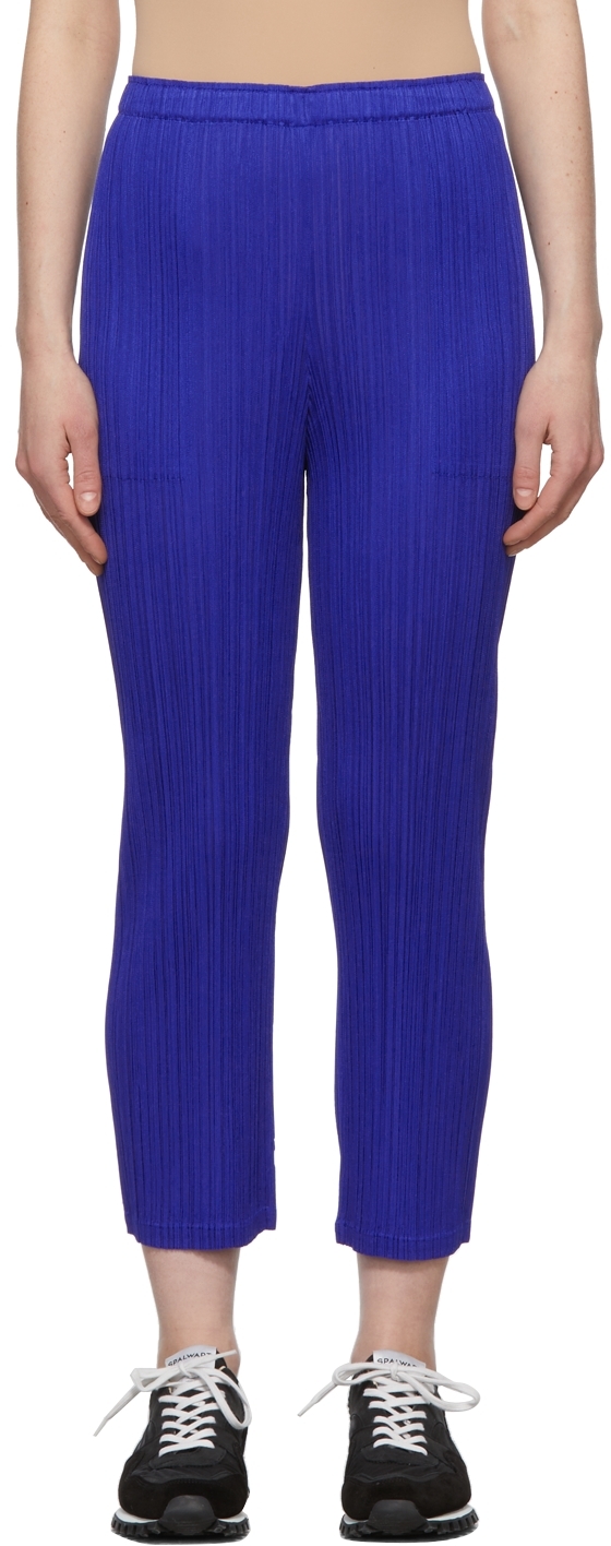 Pleats Please Issey Miyake Blue Monthly Colors January Trousers