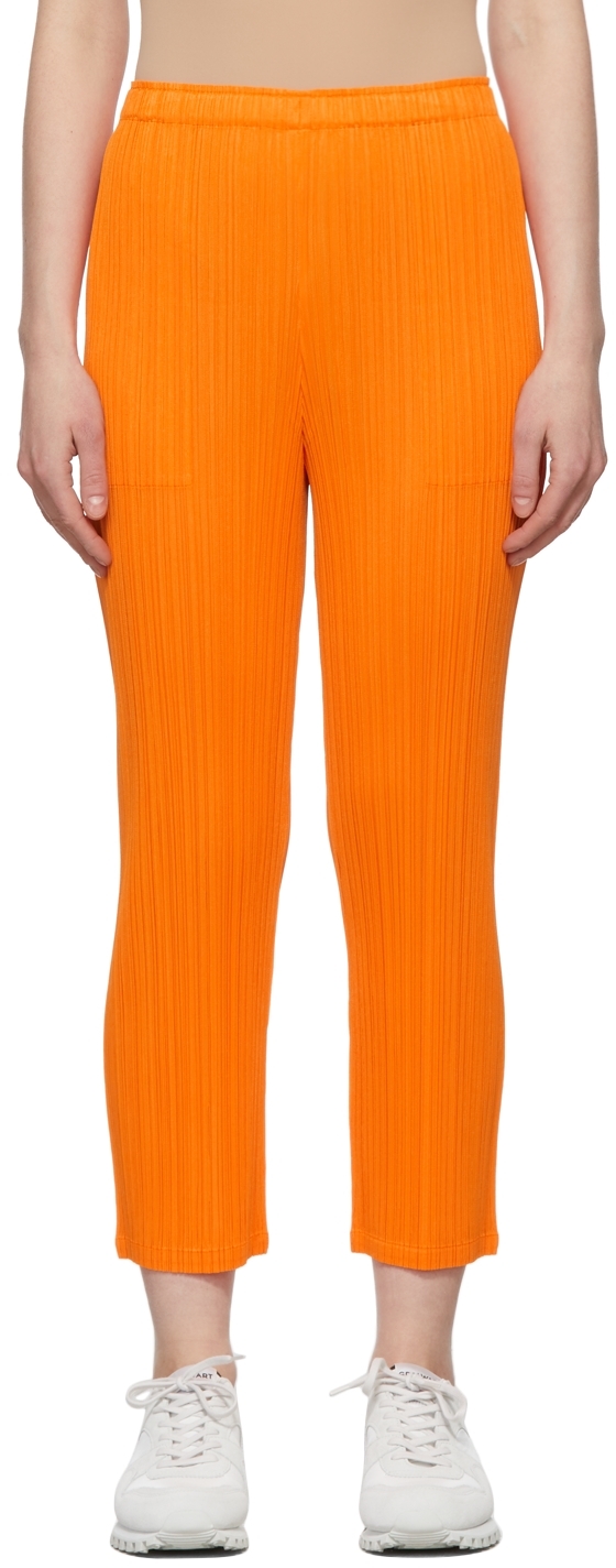 Pleats Please Issey Miyake Orange Monthly Colors January Trousers