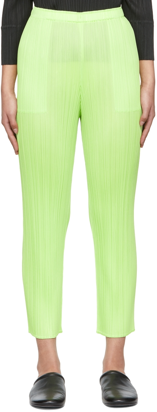 Pleats Please Issey Miyake Green Monthly Colors February Trousers