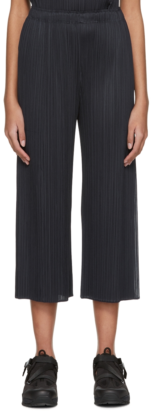 Pleats Please Issey Miyake Navy Monthly Colors March Trousers