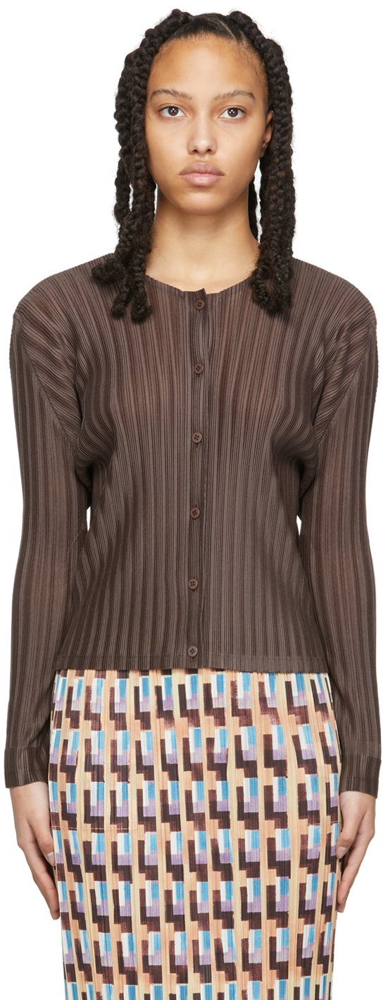 Brown Monthly Colors February Cardigan