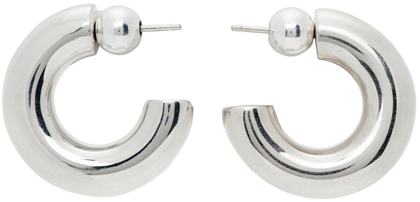 Silver Small Donut Hoop Earrings