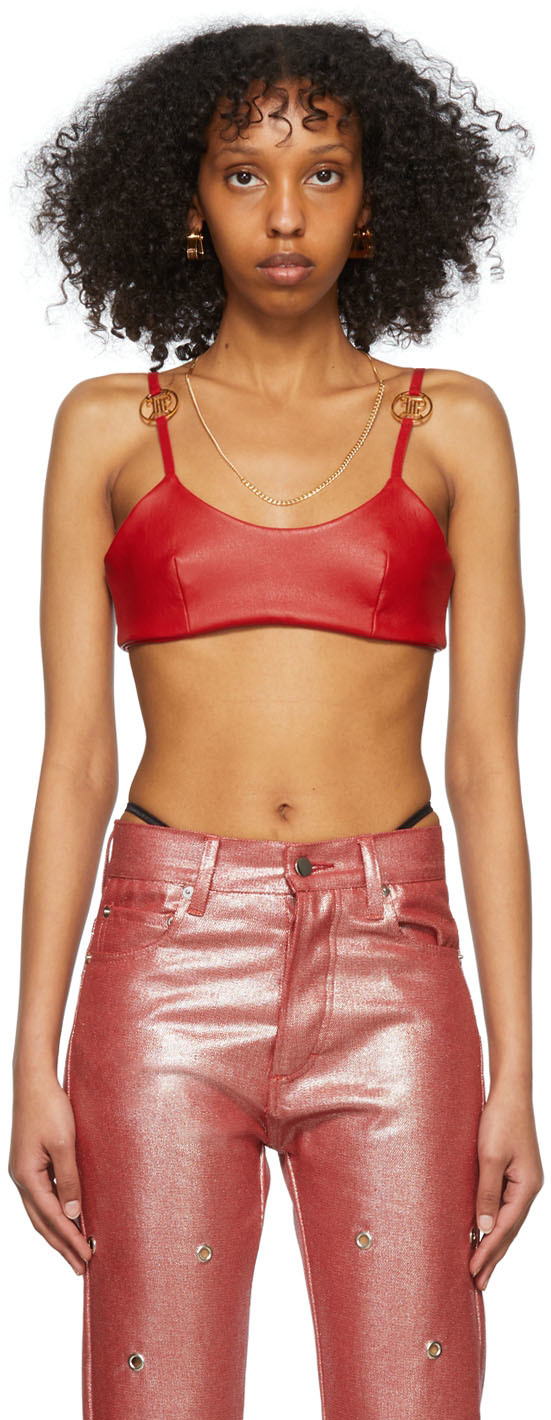 Red Leather Tank Top