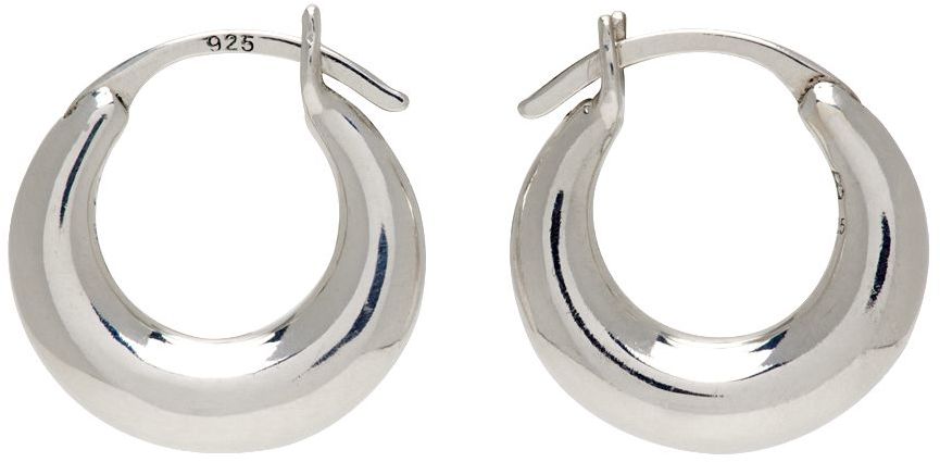 Sophie Buhai: Silver Tiny Essential Hoop Earrings | SSENSE