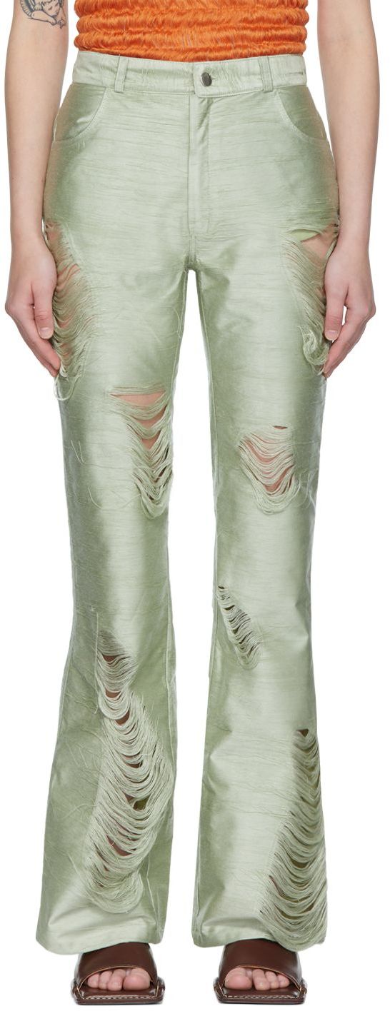 Constança Entrudo Green Polyester Trousers