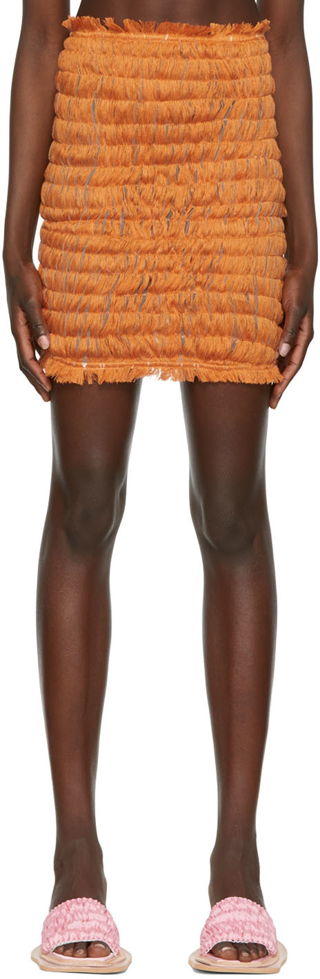 【関税込み】Constanca Entrudo オレンジ ポリエステル スカート Constança Entrudo: Orange Polyester Skirt | SSENSE