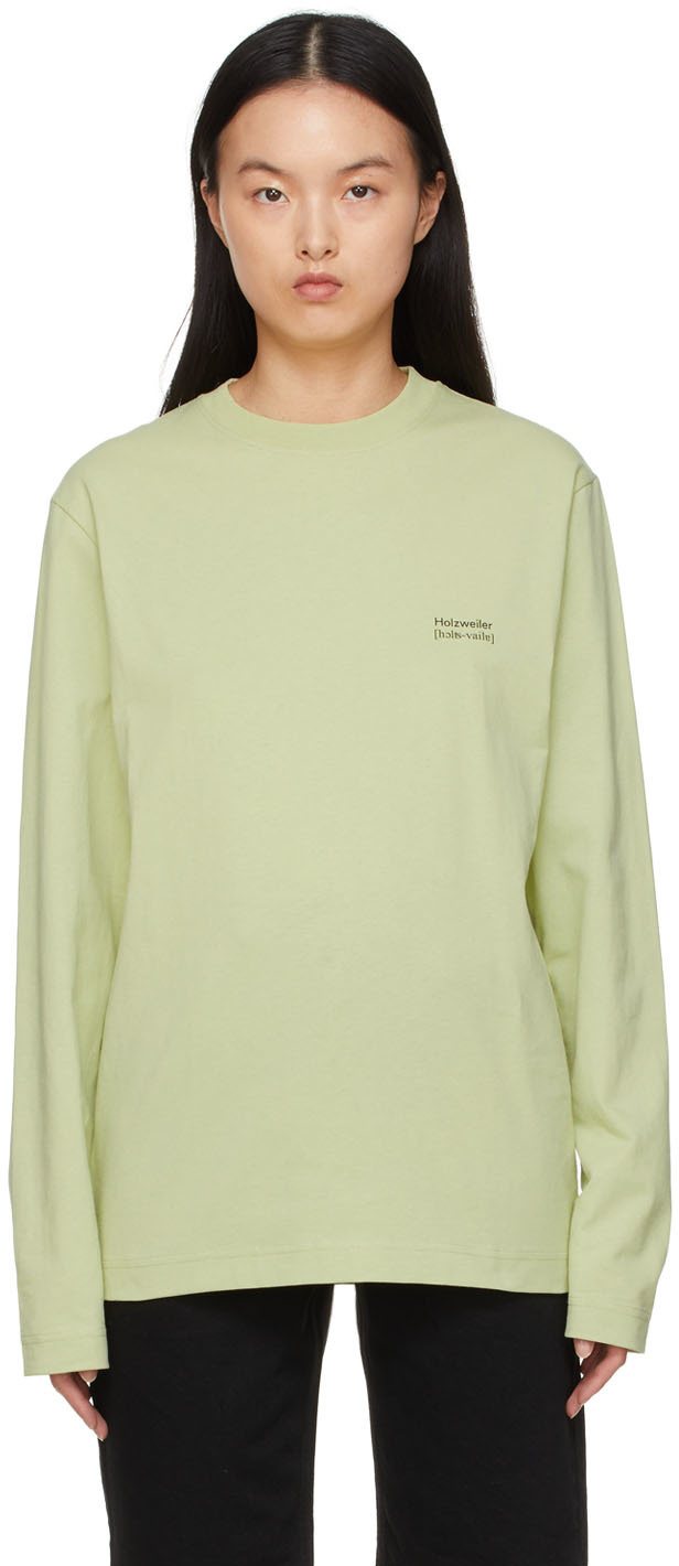 Holzweiler Green Longitude Word Long Sleeve T-Shirt