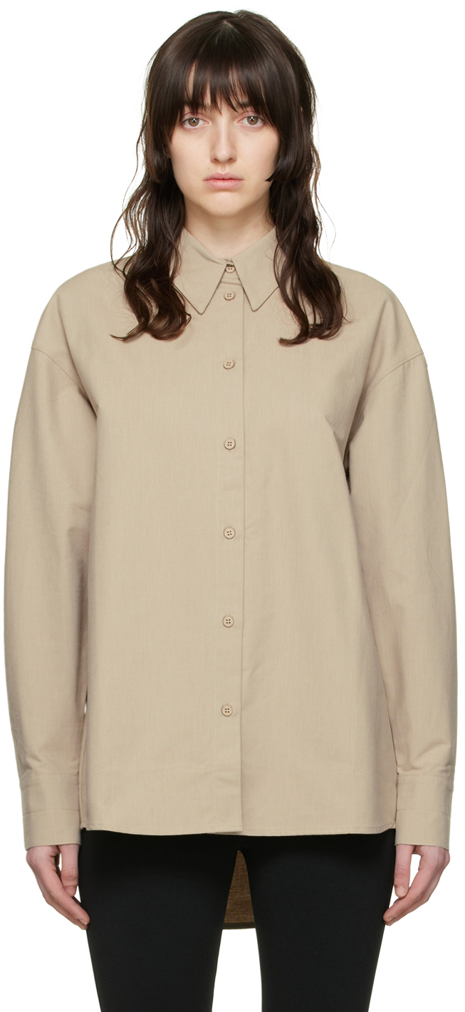 CAES: Beige Organic Cotton Shirt | SSENSE Canada