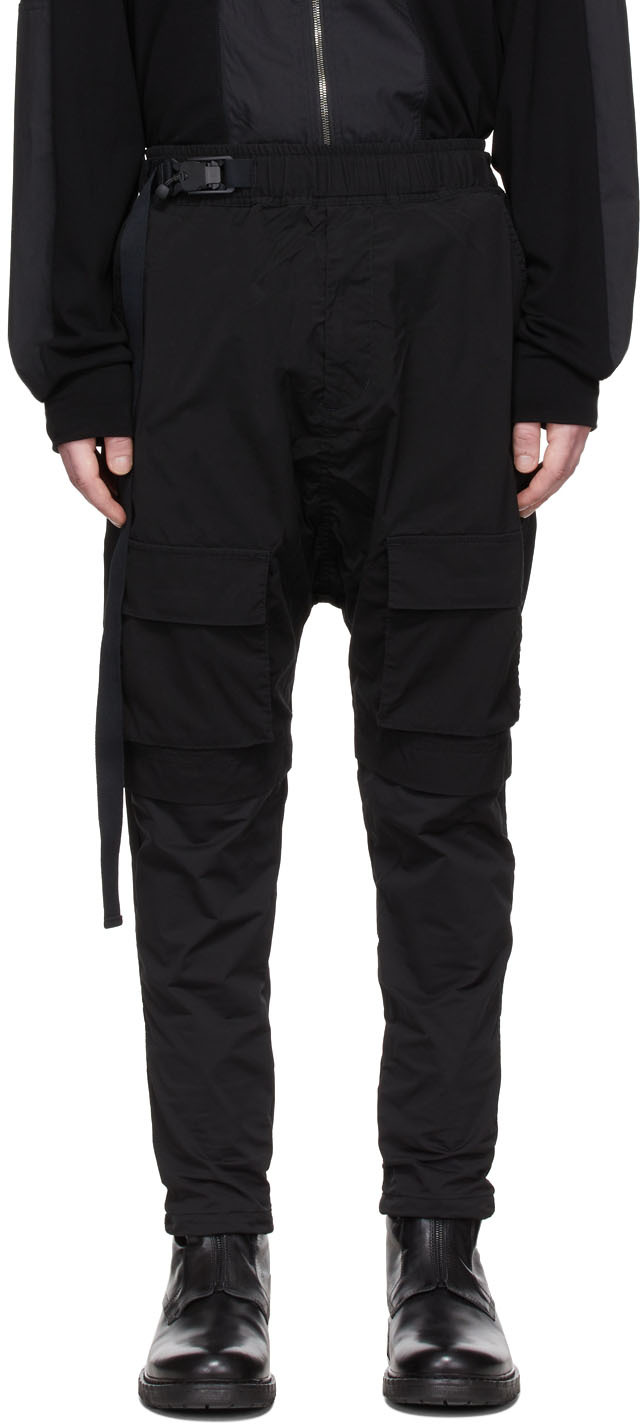 The Viridi-anne Black Polyester Cargo Pants