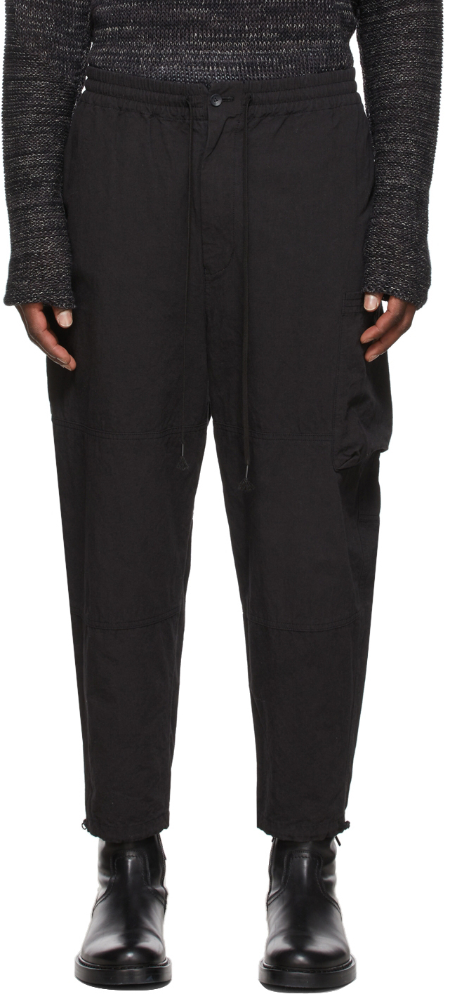 The Viridi-anne Black Cotton Jogger Trousers