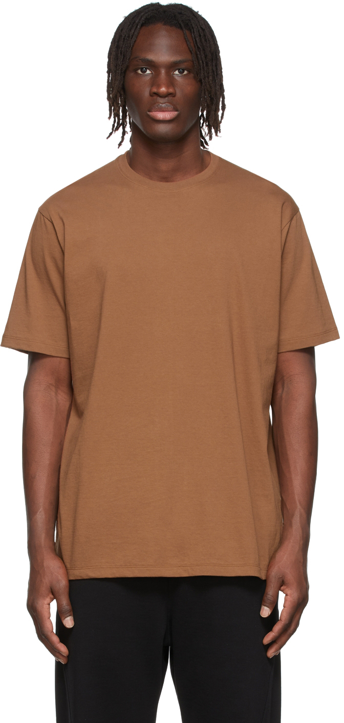 Brown Logo Embroidery T-Shirt by The Viridi-anne on Sale