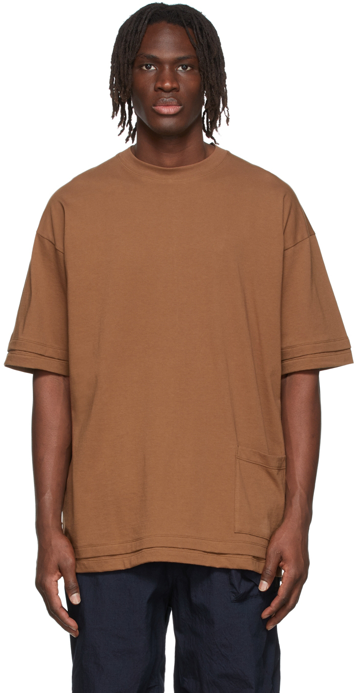 The Viridi-anne Brown Layered Loose T-Shirt