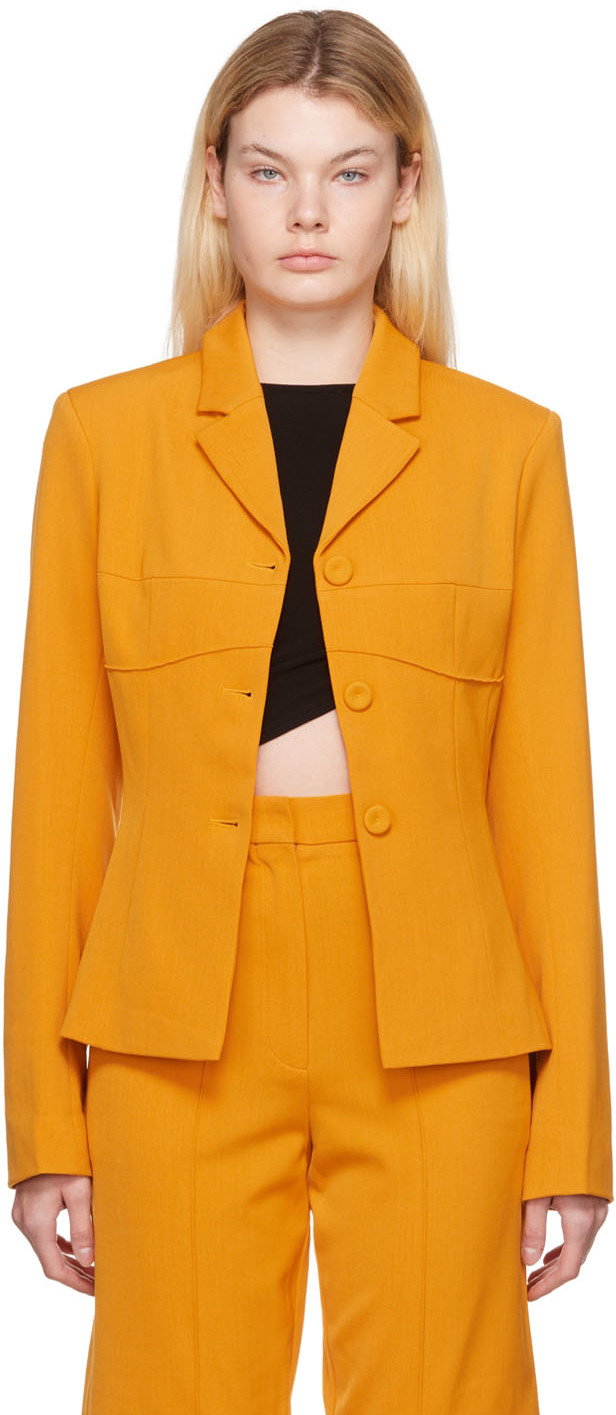 Orange Fitted Blazer