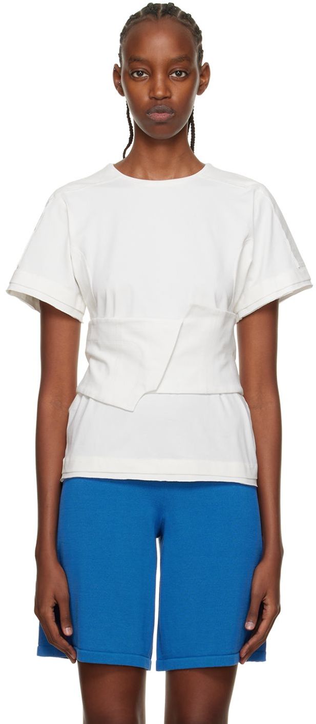 Olenich Off-White Corset Detail T-Shirt