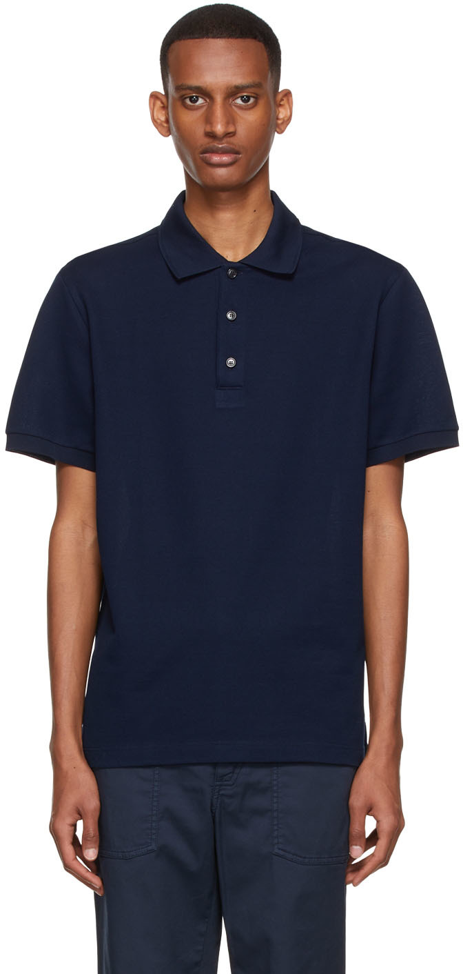 Ssense Uomo Abbigliamento Top e t-shirt T-shirt Polo Navy Cotton Polo 