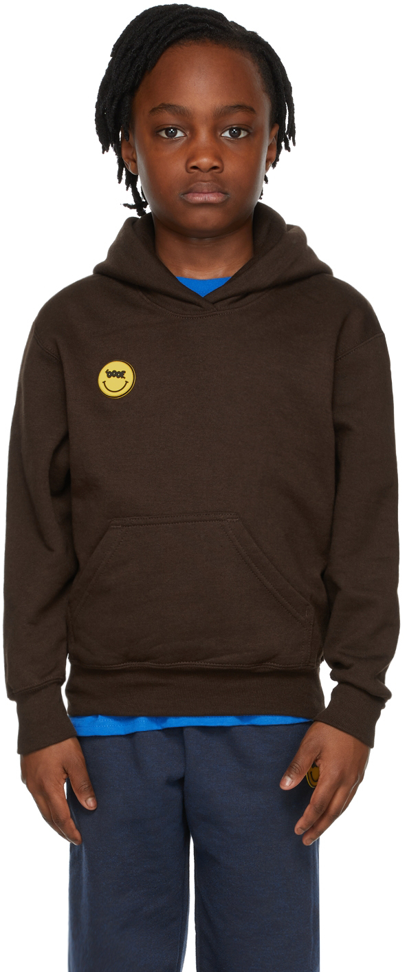 OOOF KIDS BROWN SMILEY HOODIE 