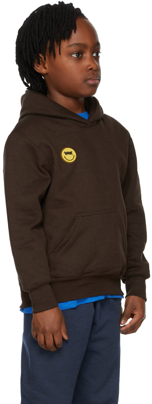 OOOF KIDS BROWN SMILEY HOODIE 