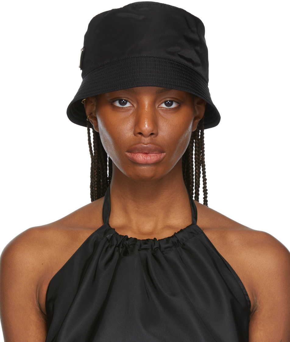 Black Re-Nylon Bucket Hat by Prada on Sale