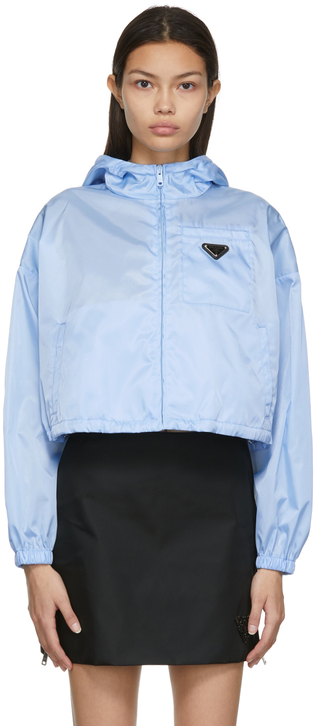 Prada: Blue Cropped Jacket | SSENSE