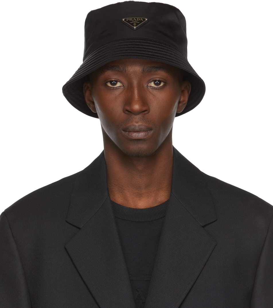 Prada: Black Re-Nylon Bucket Hat | SSENSE Canada